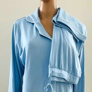 Ekouaer Women's Pajama Set Long Sleeve Sleepwear Button Down Loungewear Size L